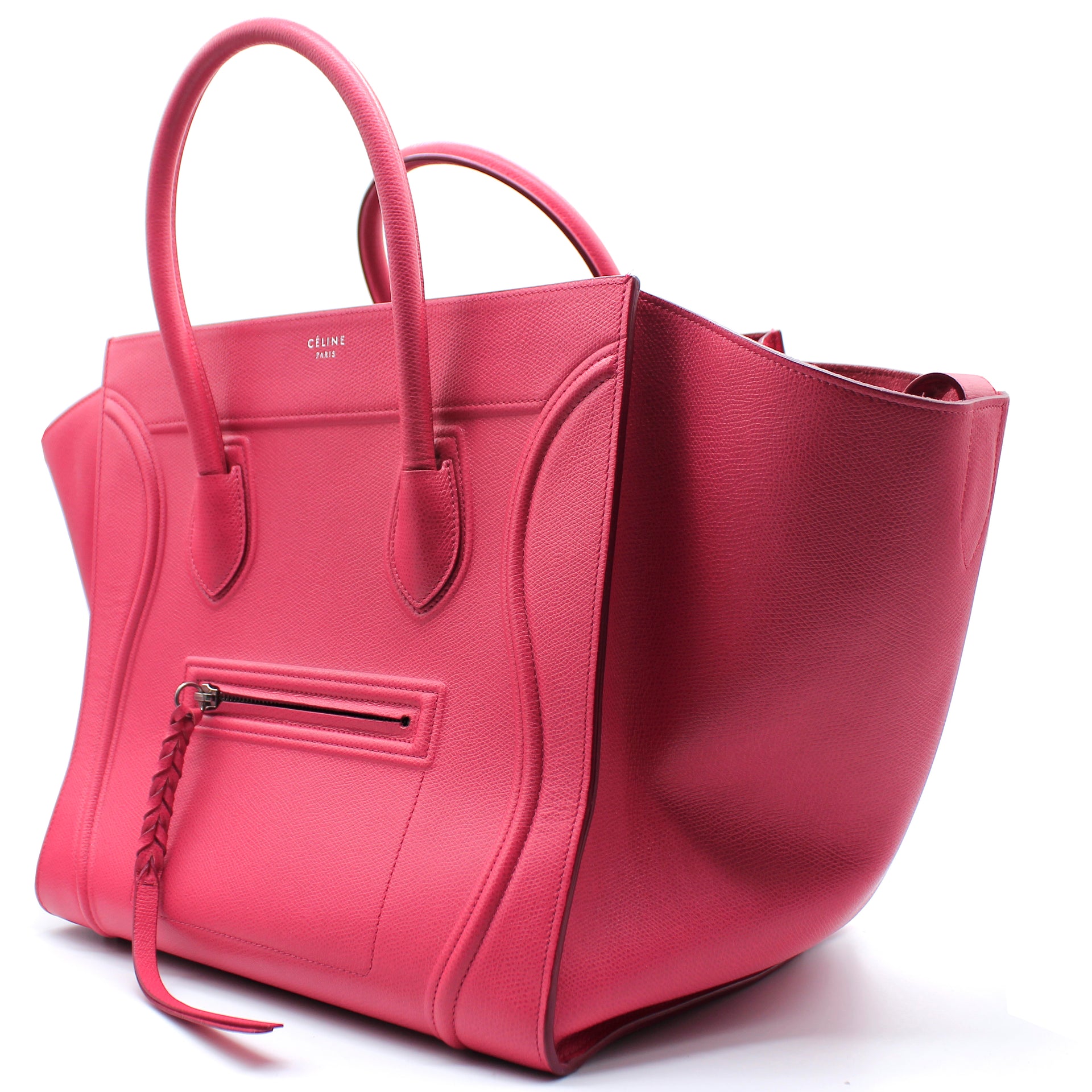 CELINE PARIS: dark red leather bag 1 handle carried on t… | Drouot.com