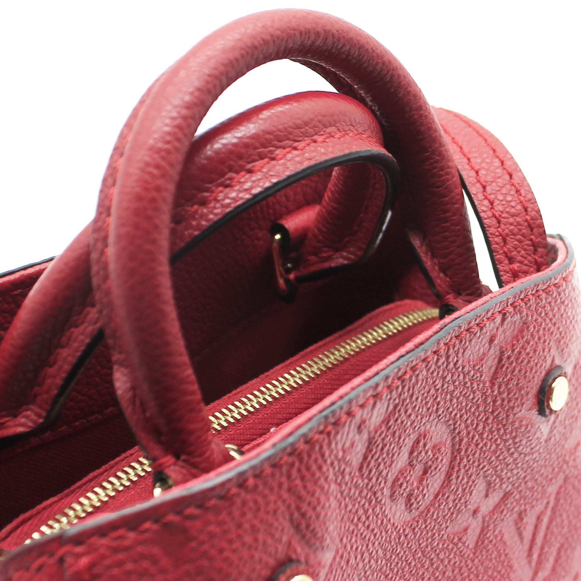 Louis Vuitton Red Nano Montaigne Handbag