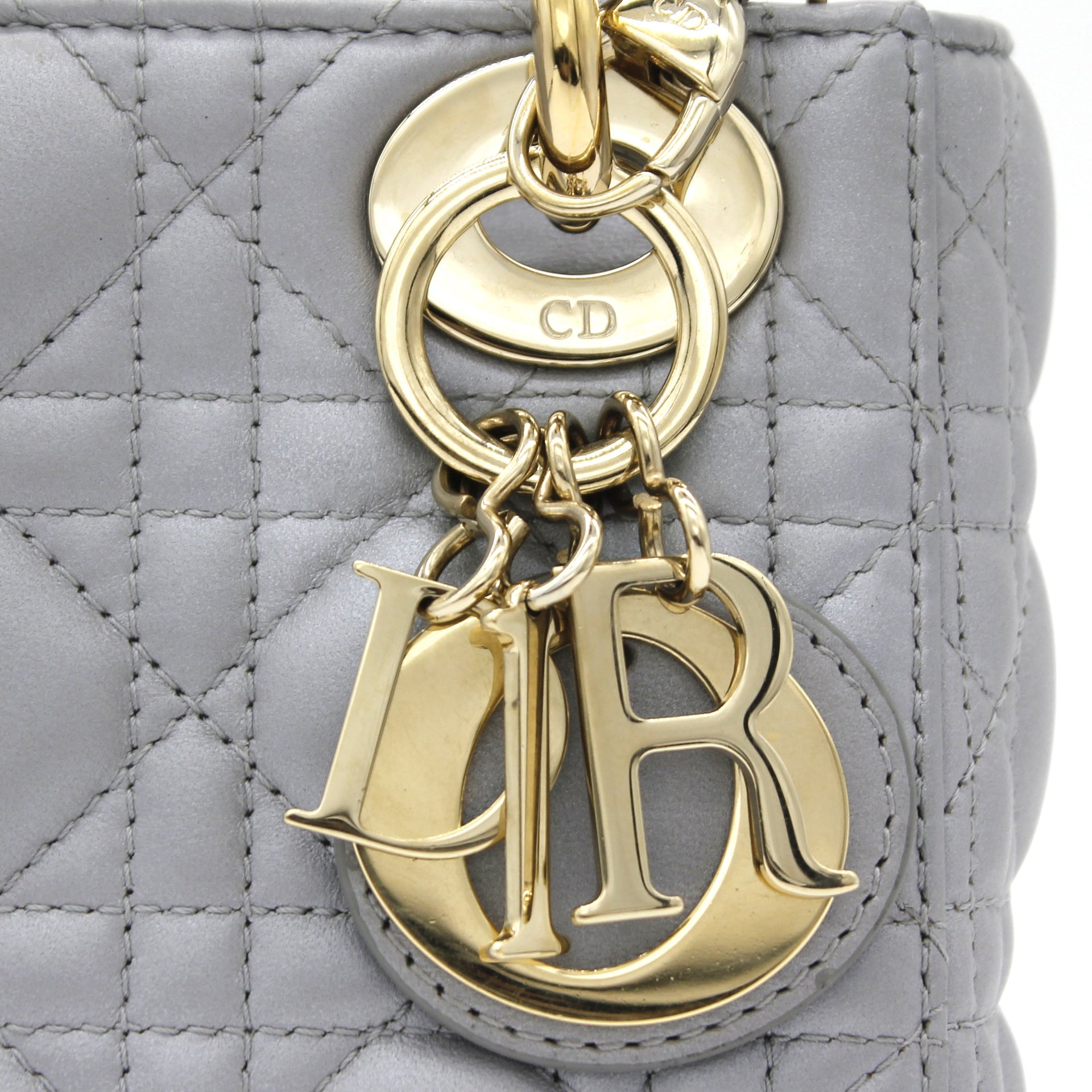Christian Dior Mini Lady Dior Bag With Chain In Grey Pearly Lambskin –  Stylishtop