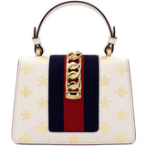 Sylvie Bee Star mini leather bag White