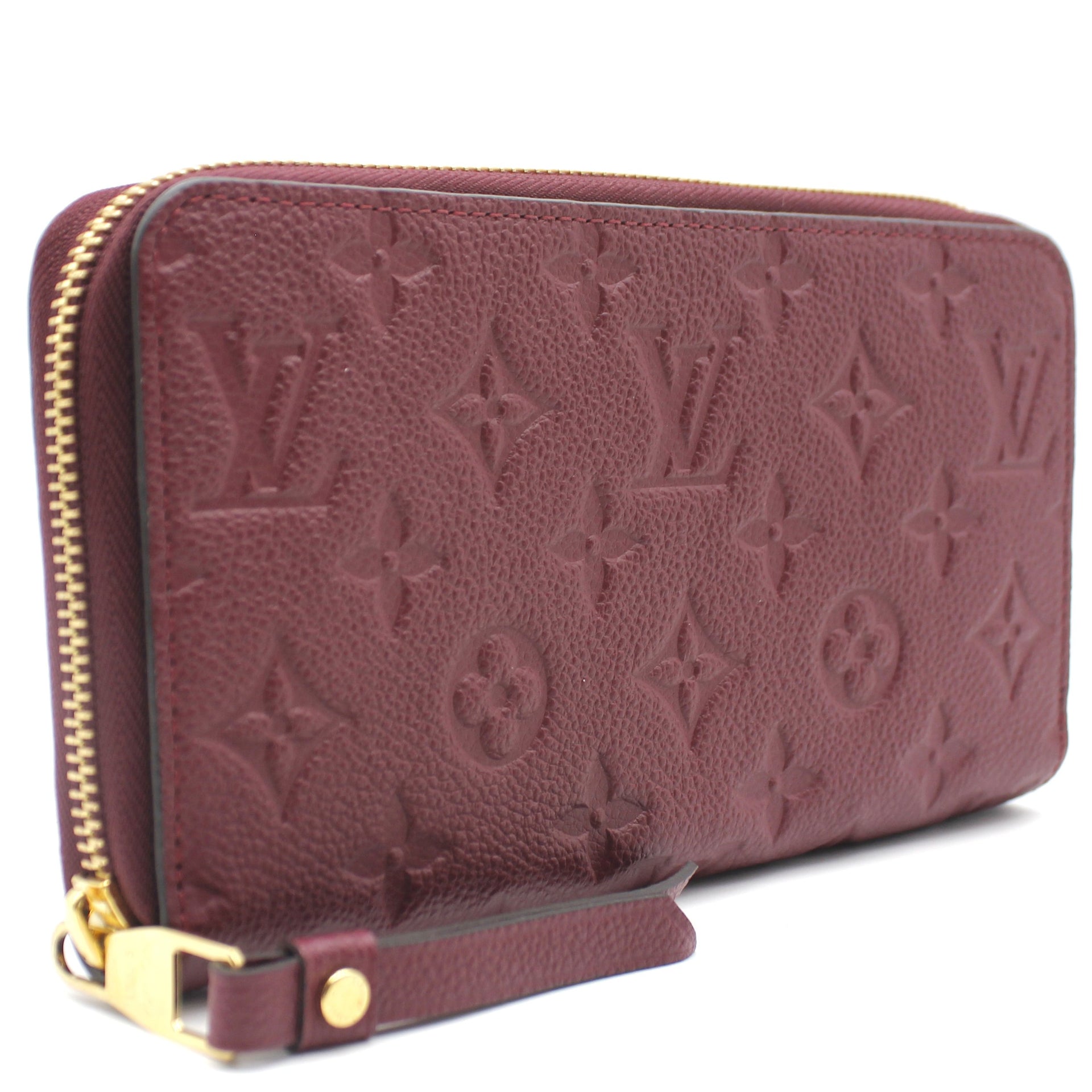 Louis Vuitton Burgundy Monogram Empreinte Leather Zippy Wallet Louis Vuitton