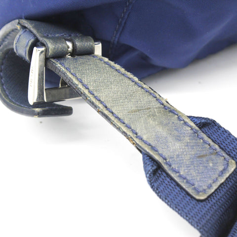 Drawstring Blue Nylon Backpack