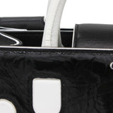 Calfskin Mini Diorever Flap Black and White