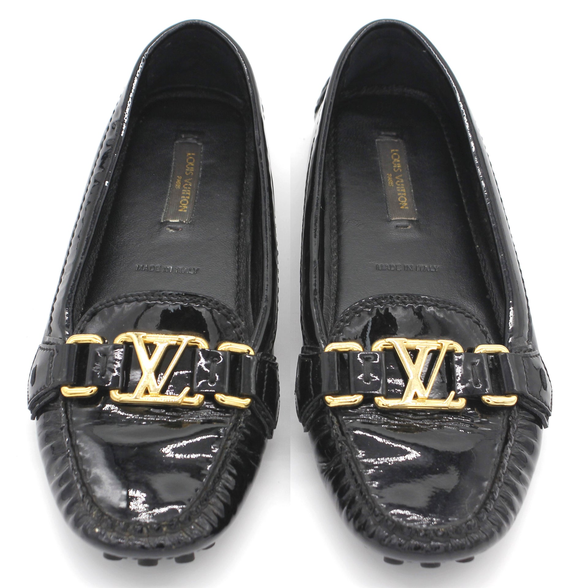 Louis Vuitton Brown Patent Leather Oxford Loafers