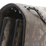 Brown/Beige Python Medium Serpenti Flap Shoulder Bag