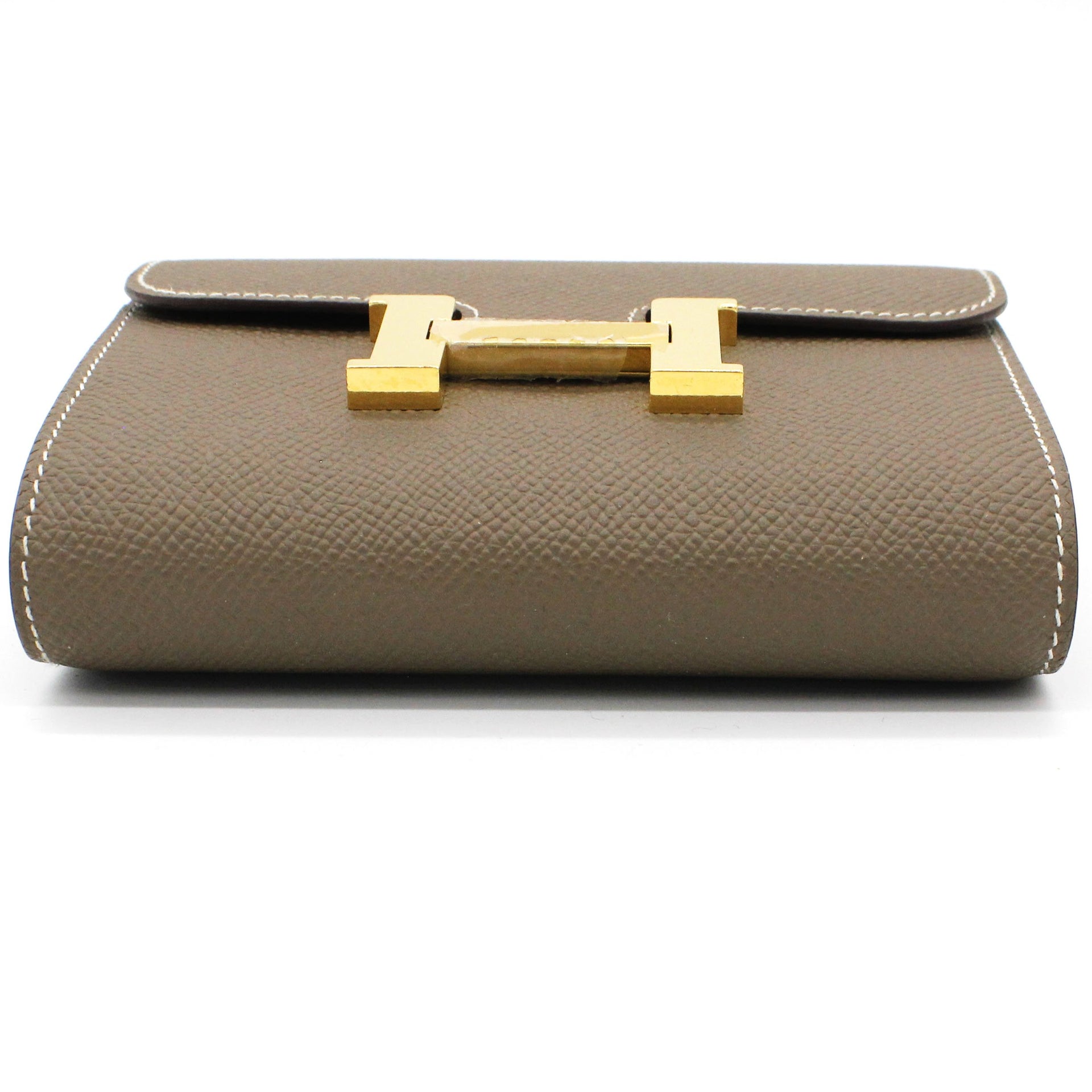 Epsom Leather Gold Constance Wallet Etoupe