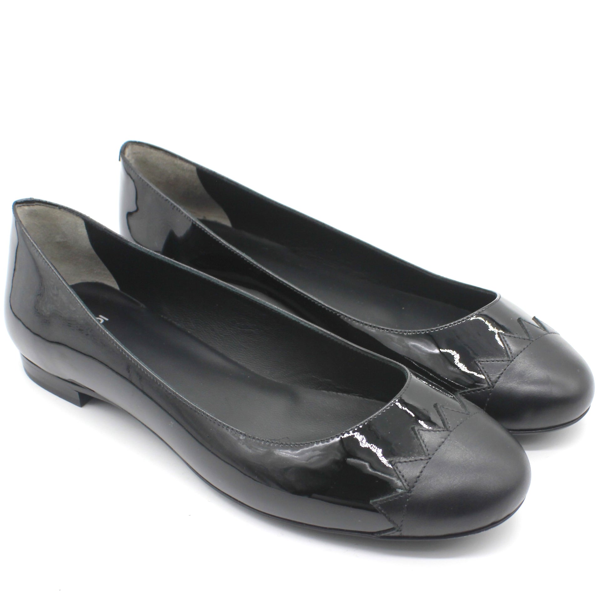 Black Patent Leather Ballet Flats 38