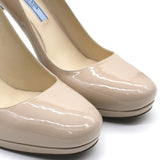 Patent Leather Beige White Pumps