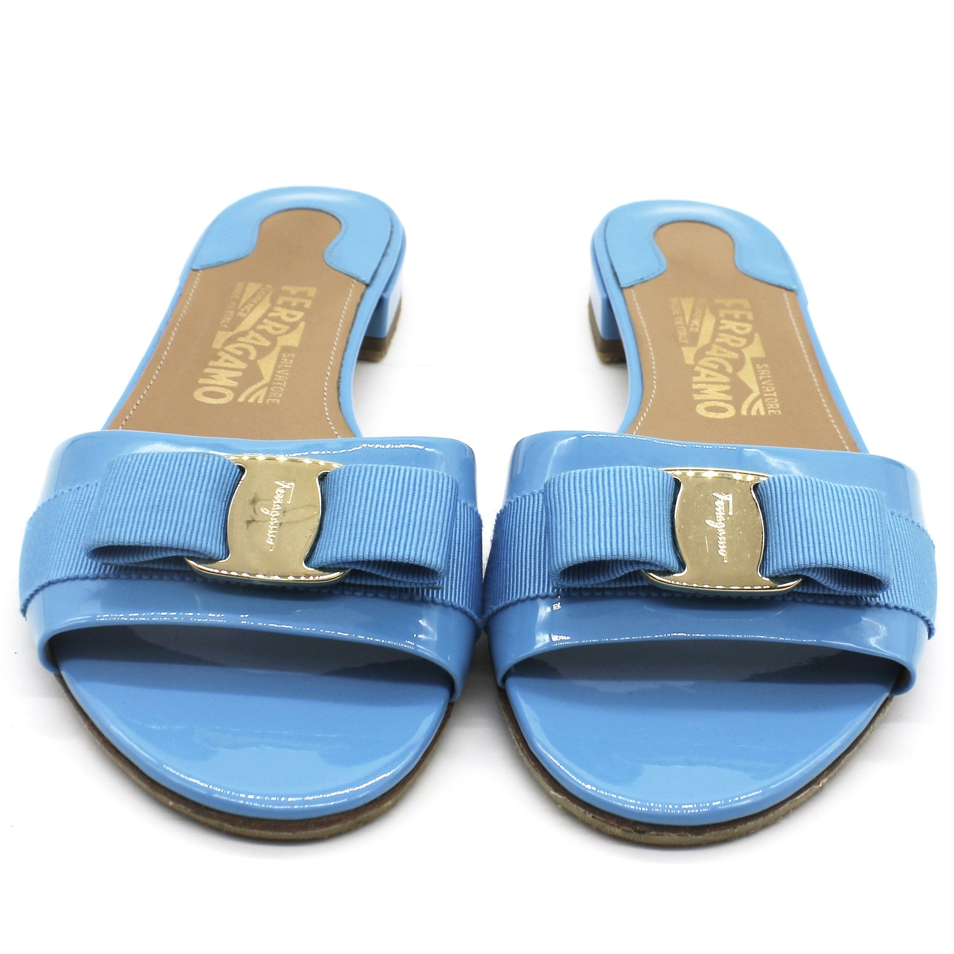 Vara Bow Sandal in Turquoise Patent