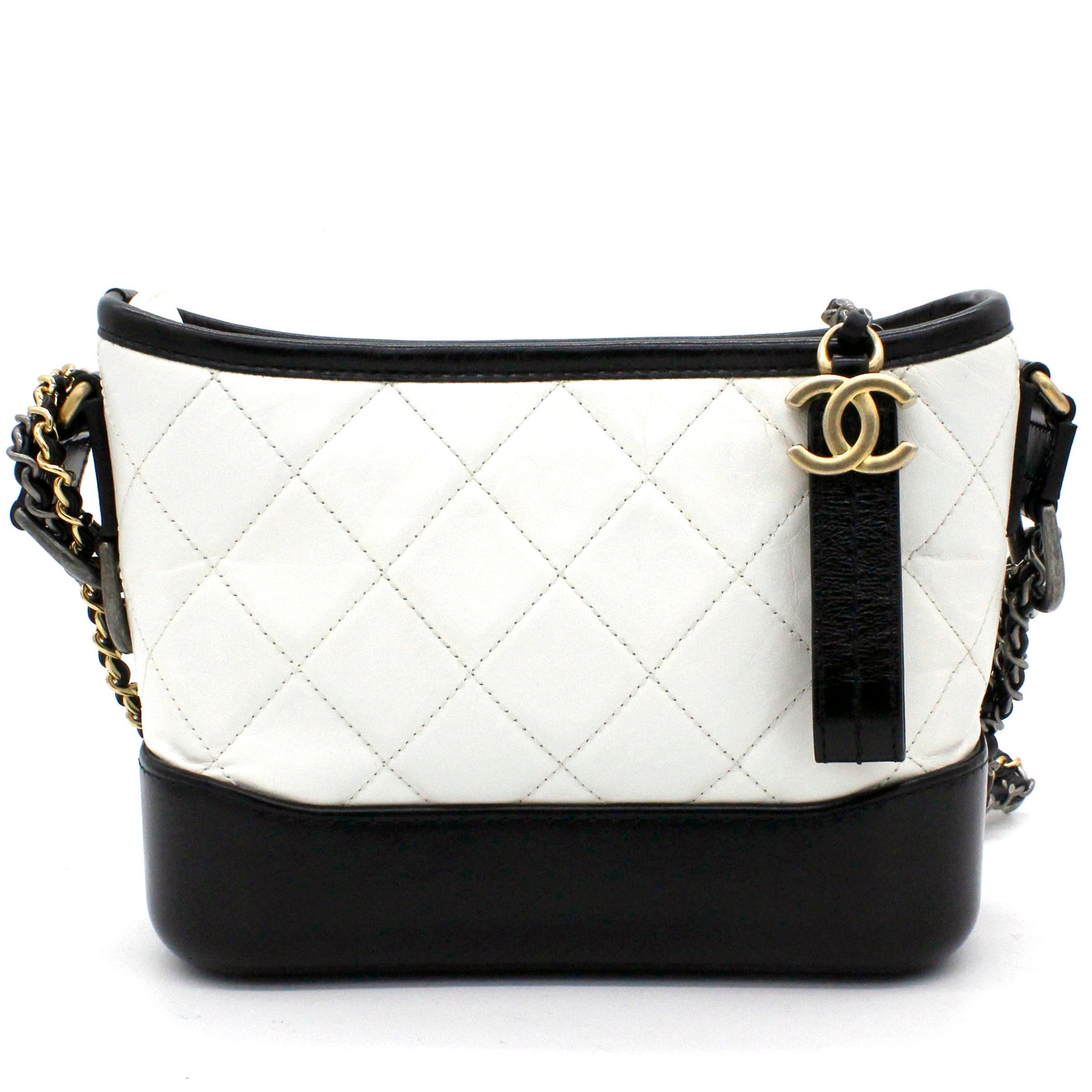 Chanel Gabrielle Bag Small - Blk & Wht
