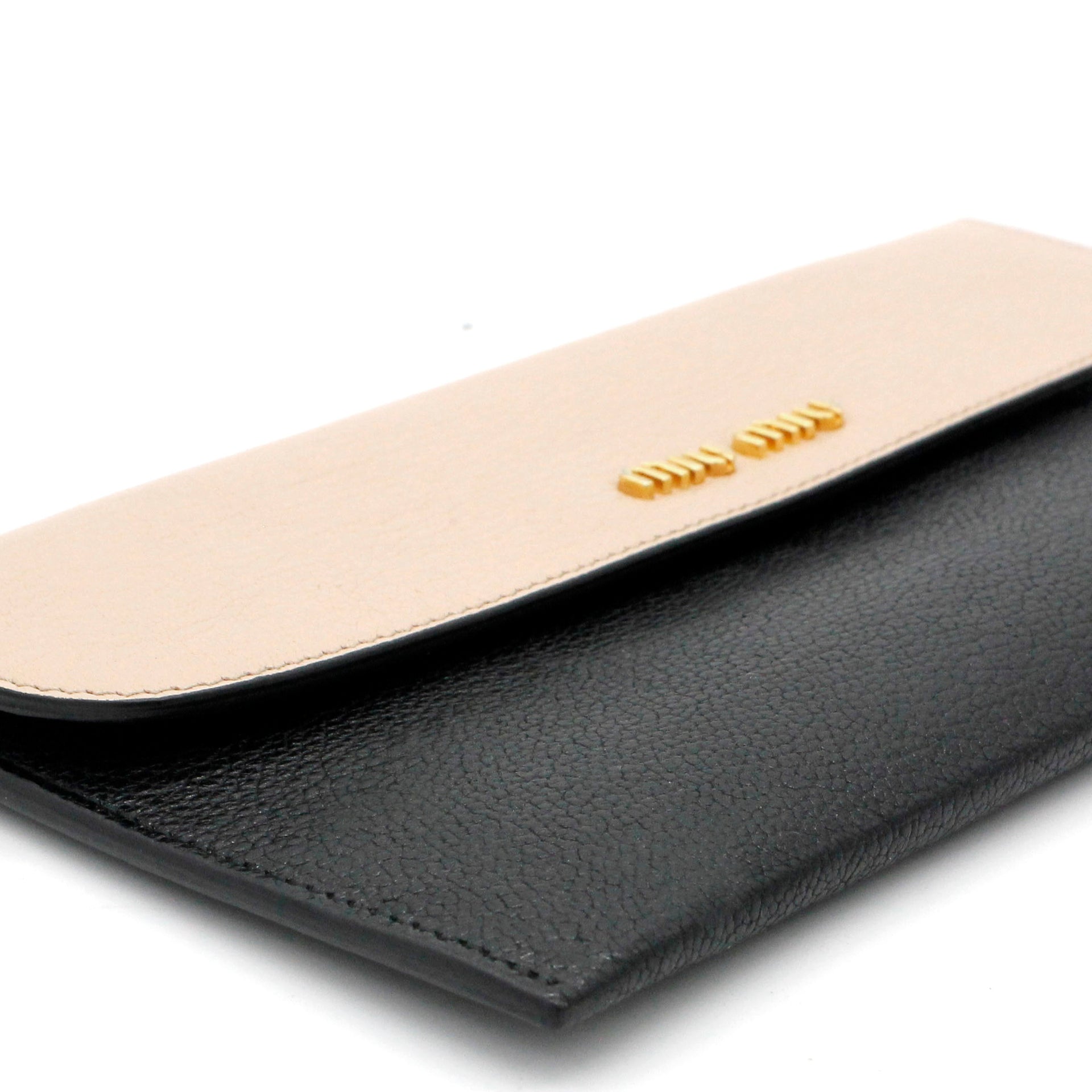 Beige and Black Pouch Wallet