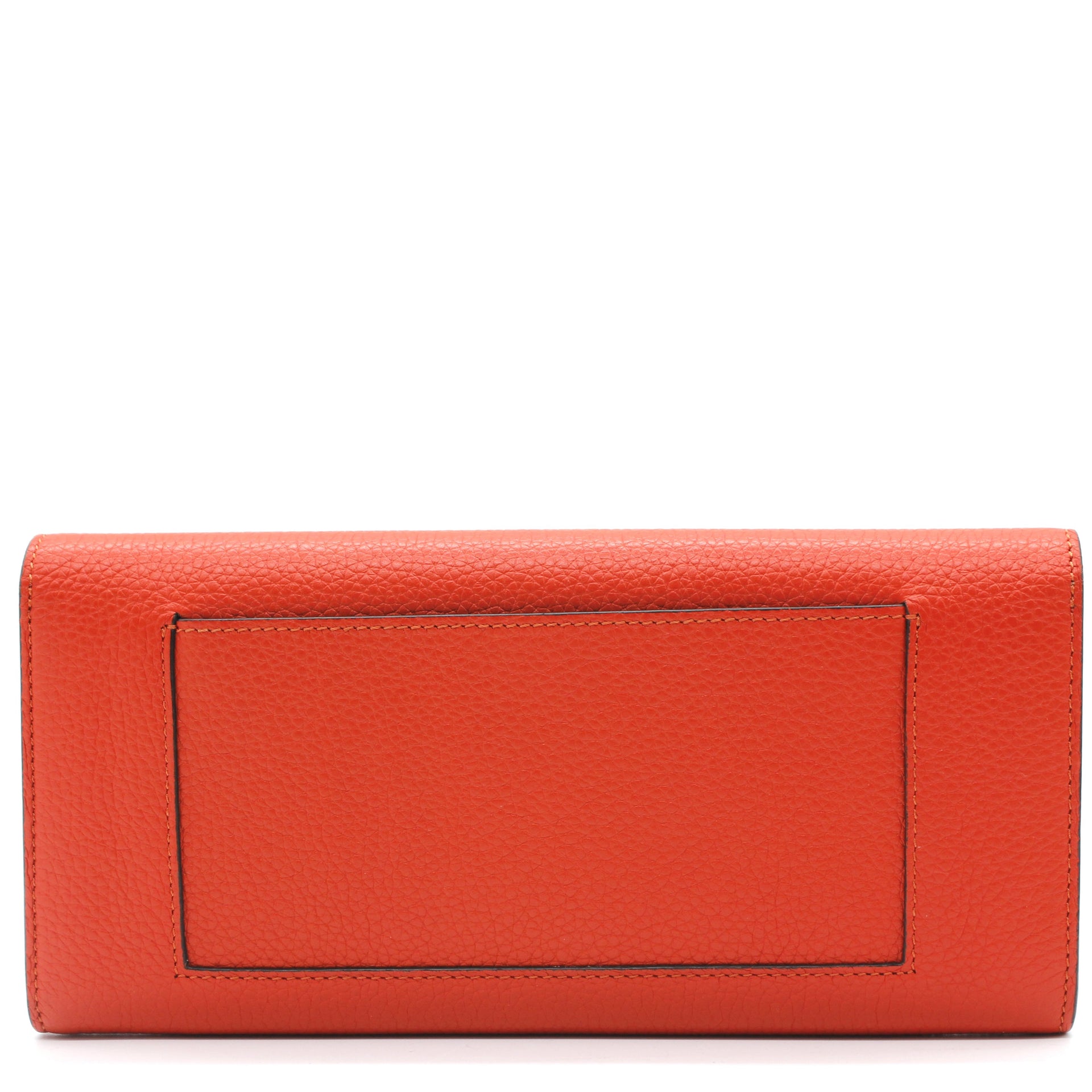 Calfskin Large Multifunction Flap Wallet Orange