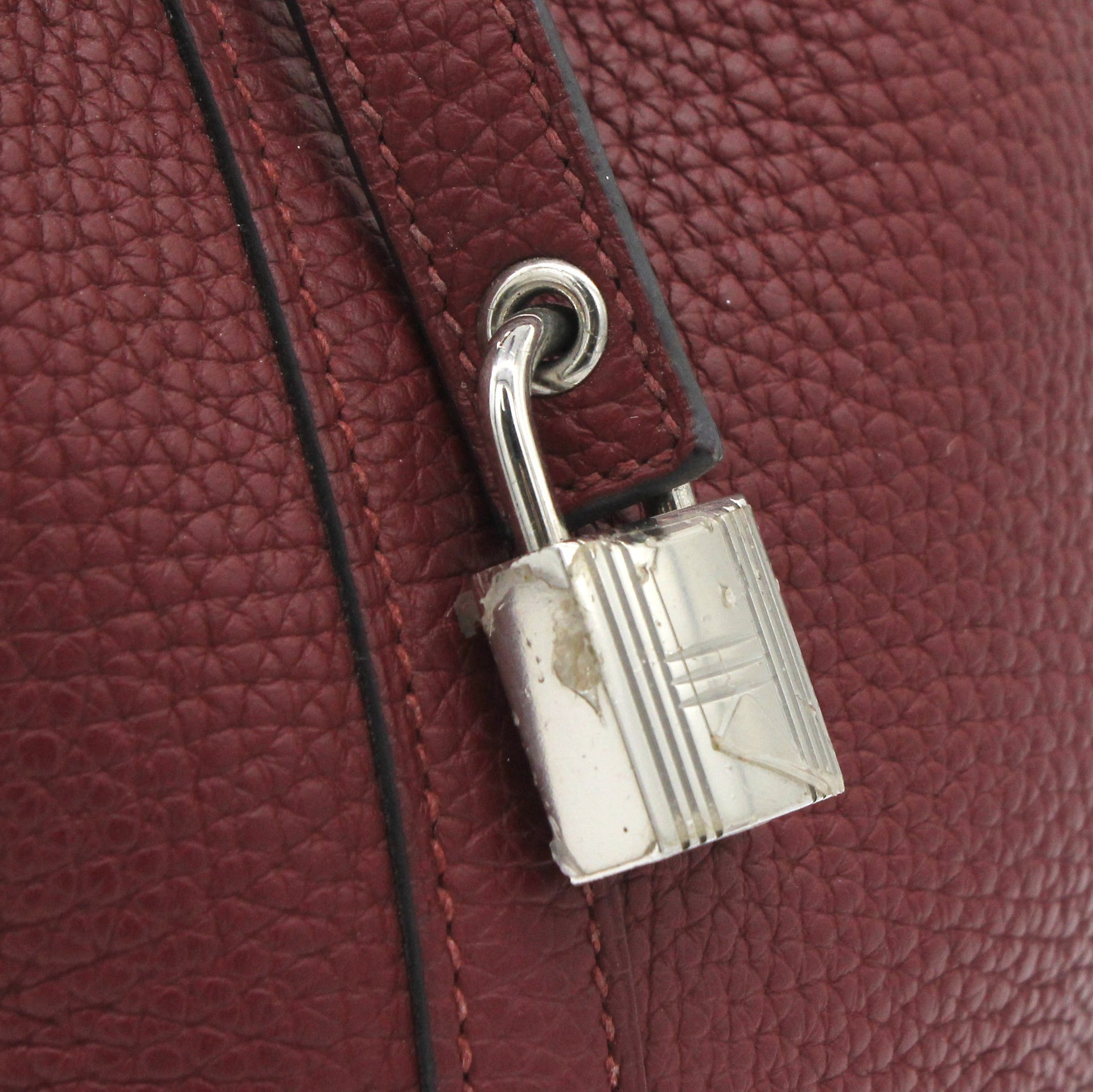 "Picotin Lock" Bag in Red Clemence Leather