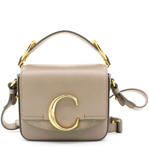 C Mini bag in shiny & suede calfskin