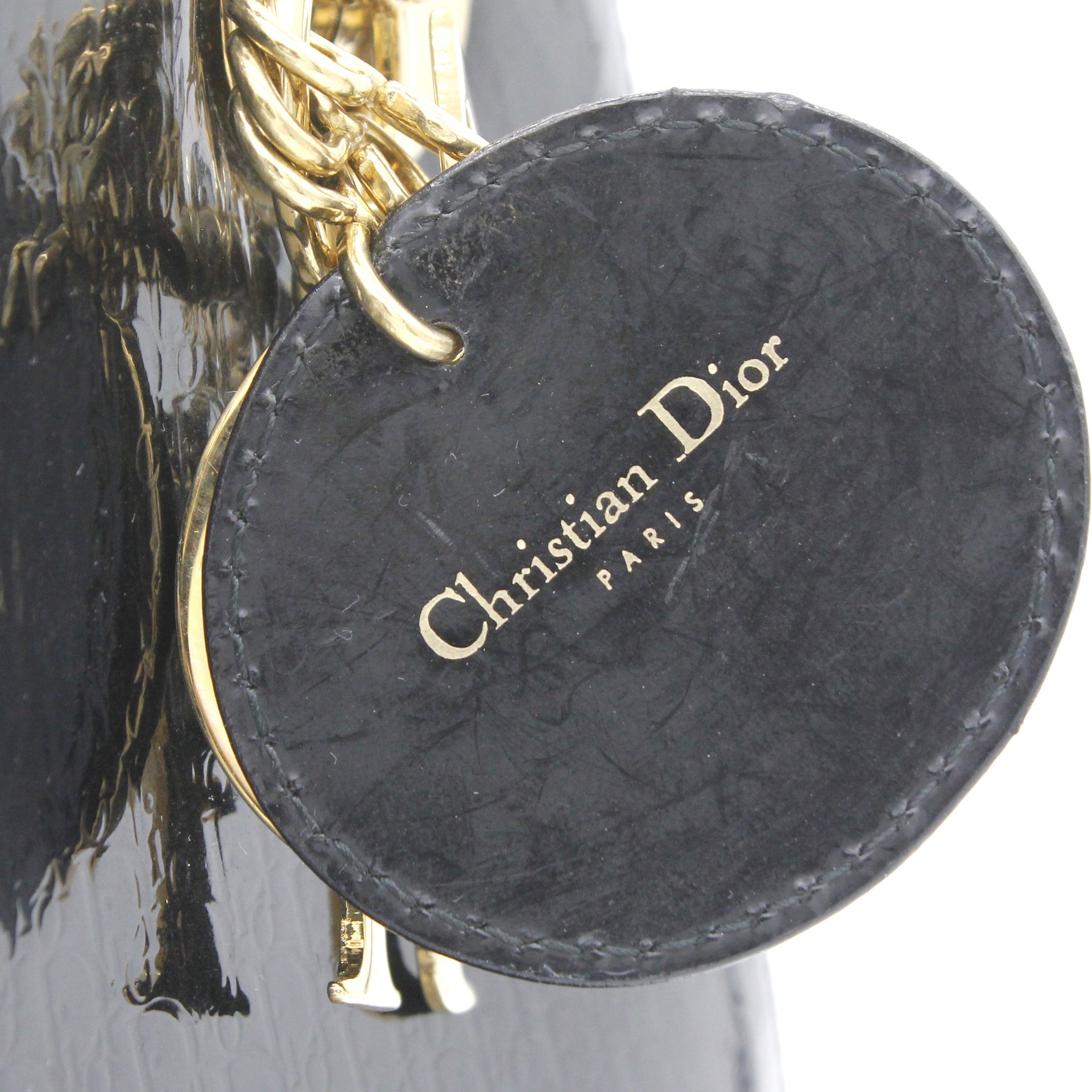 Medium Lady Dior in Black Patent Leather