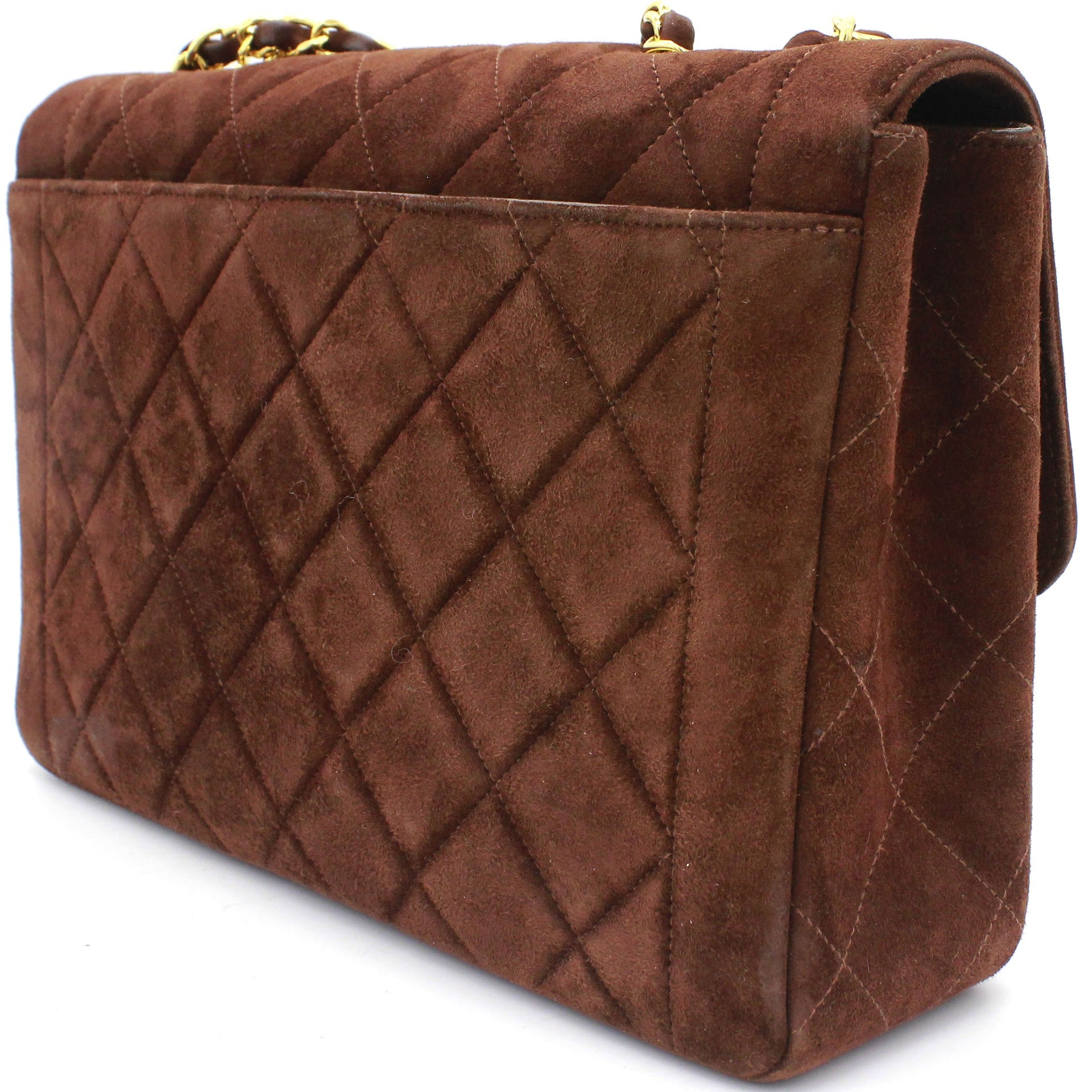 Quilted Chic Flap Bag Brown Vintage