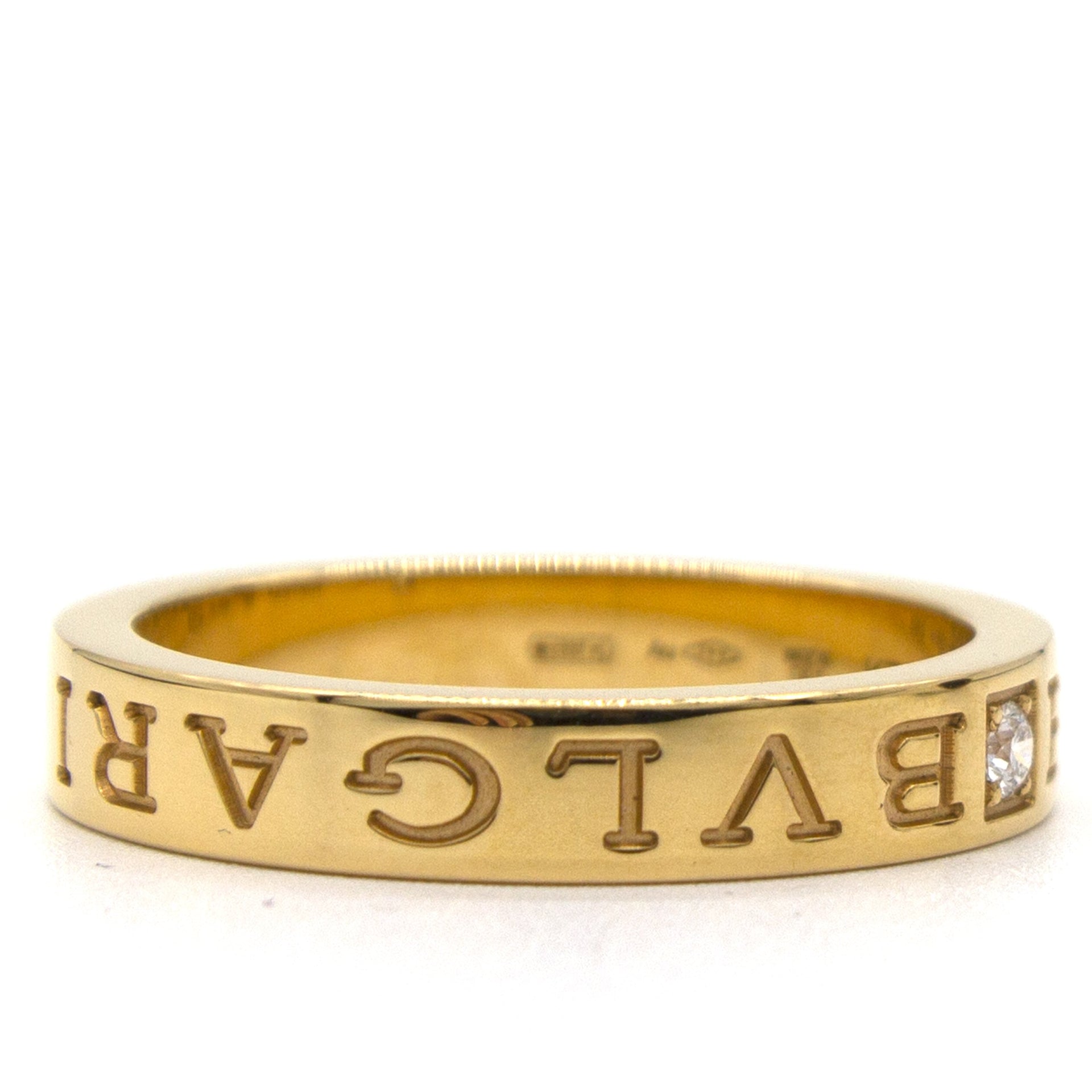 BVLGARI 18 kt rose gold ring set with a diamond