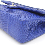 Blue Snack Leather Classic Double Flap Bag