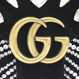 Velvet Matelasse Embroidered Small GG Marmont Black