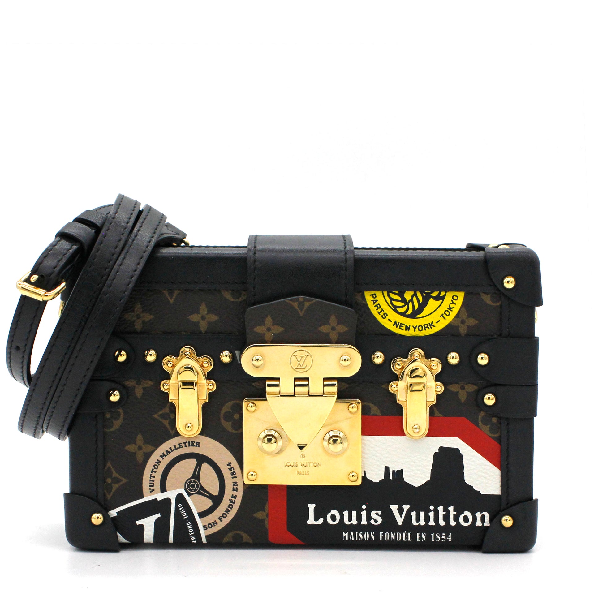 Louis Vuitton Limited Edition Leather World Tour Petite Malle Bag –  STYLISHTOP