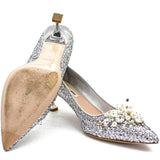 Pearl Embellished Pointed Toe Pumps 37.5