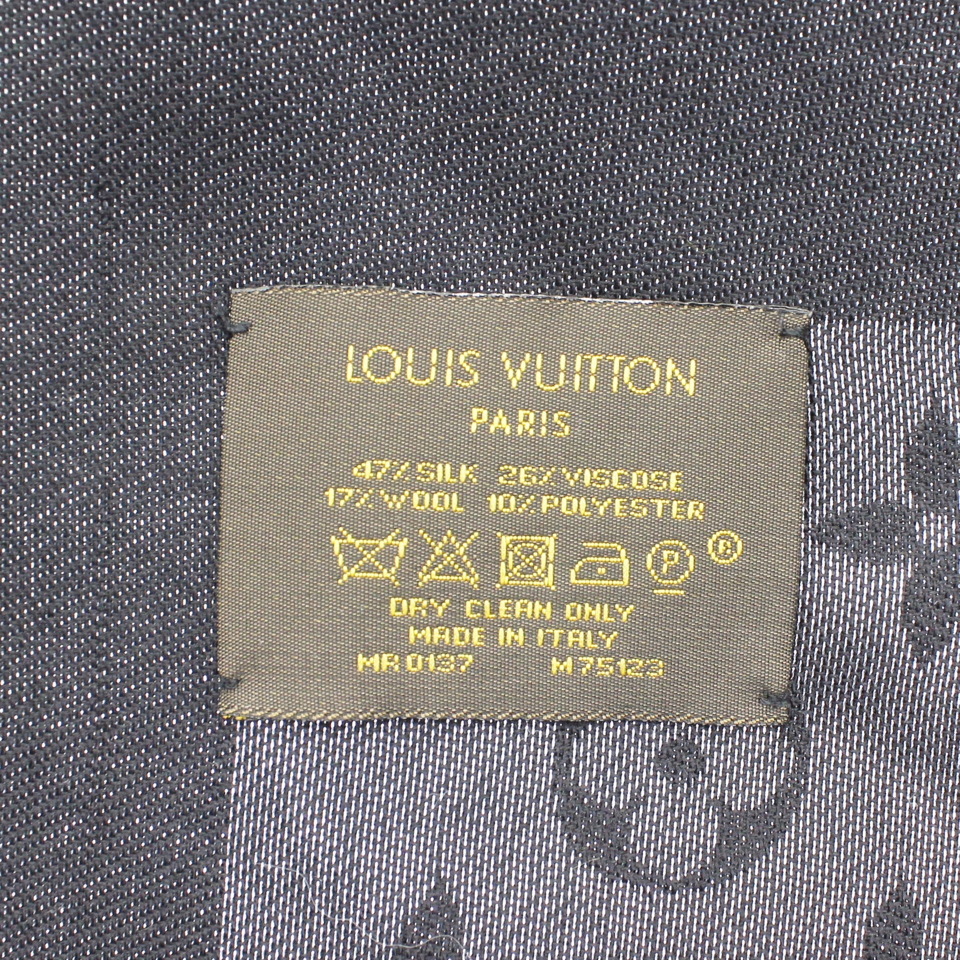 Louis Vuitton Black, Pattern Print Monogram New Denim Silk Bandeau