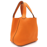 "Picotin Lock" Bag in Orange Clemence Leather