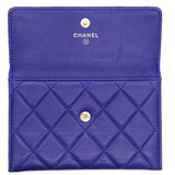 Velvet Quilted Wallet on Removable Chain Navy