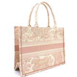 Pink Toile de Jouy Embroidery Booktote Small