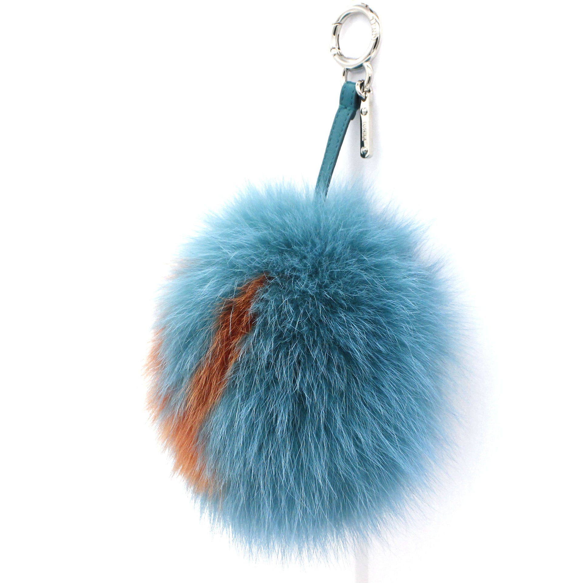 A-letter pompom fox-fur bag charm
