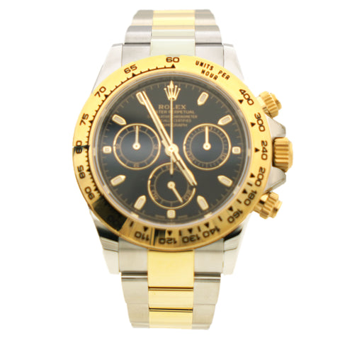 Black 18K Yellow Gold and Stainless Steel Cosmograph Daytona 116503 Men's Wristwatch 40 MM
