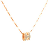 Pop H Mini Maroon Glace Lacquer Rose Gold Plated Pendant