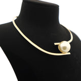 Gold-Tone Pearl Choker Necklace