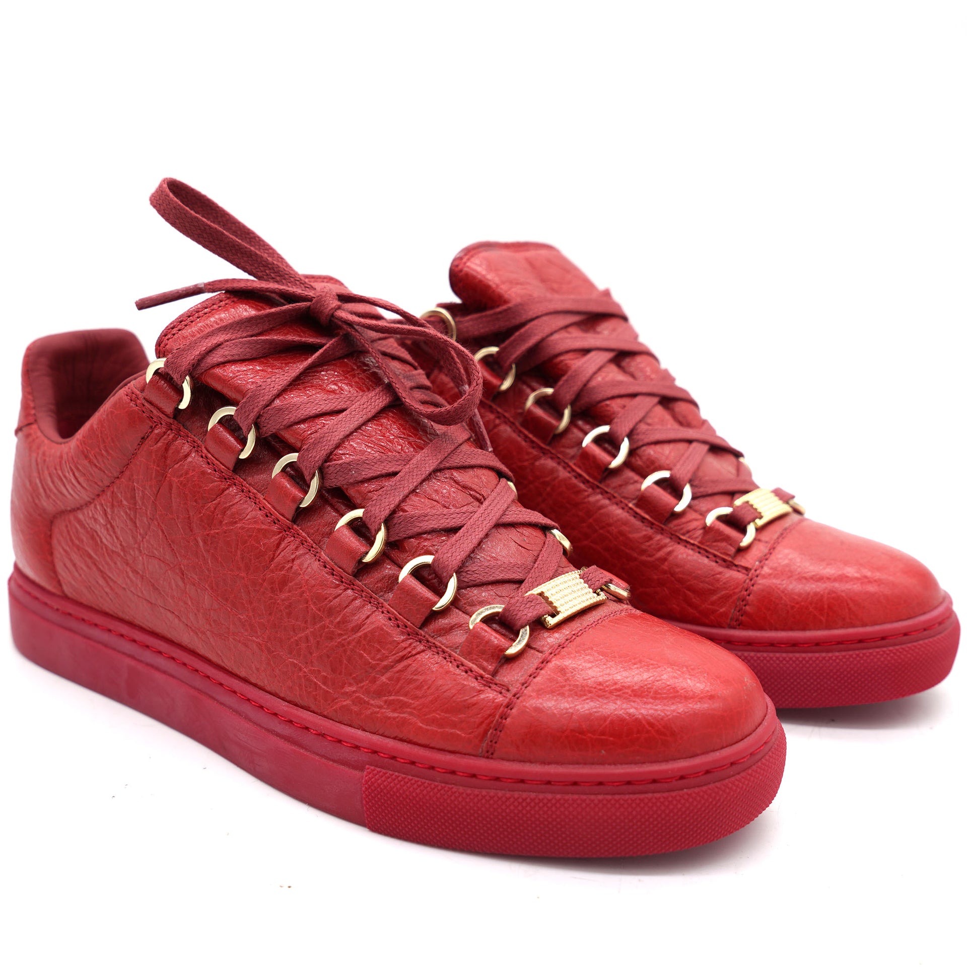 Comorama sort Blueprint Balenciaga Red Leather Arena Low Top Sneakers – STYLISHTOP