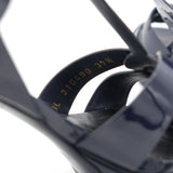 Navy Patent Leather Tribute 85mm Platform Sandals 37.5