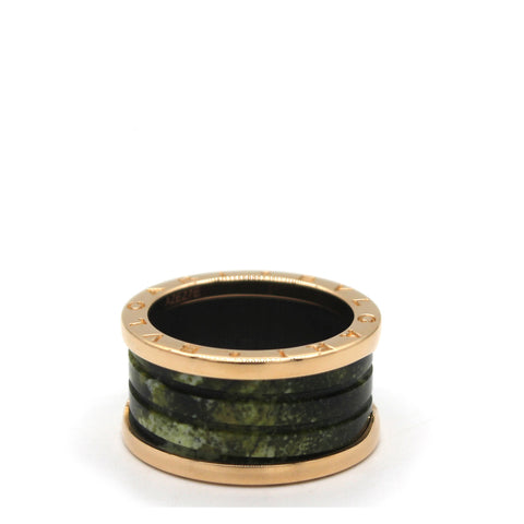 B.Zero1 Rose Gold and Green Marble Ring